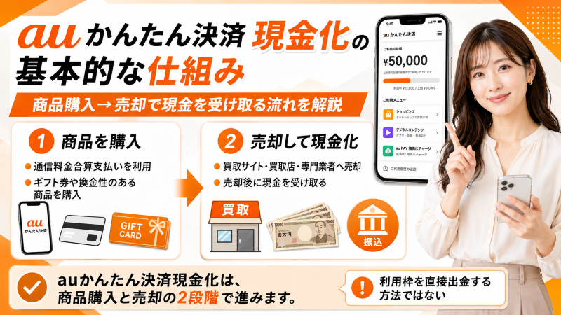 auかんたん決済現金化の仕組み
