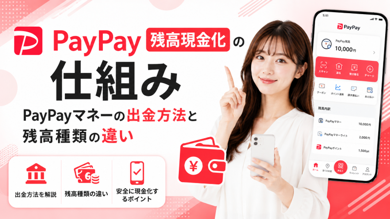 PayPay残高現金化の仕組み―PayPayマネーの出金方法と残高種類の違い