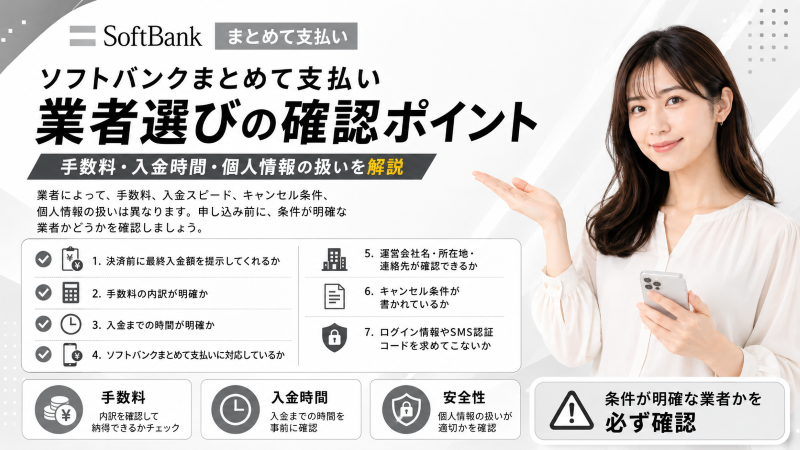 ソフトバンクまとめて支払い現金化業者選びのポイント