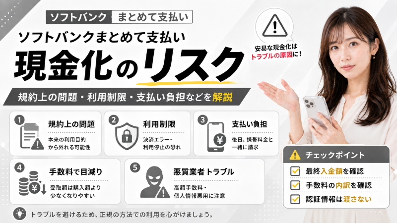 ソフトバンクまとめて支払い現金化のリスク
