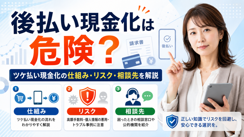 後払い現金化は危険？ツケ払い現金化の仕組み・リスク・相談先を解説