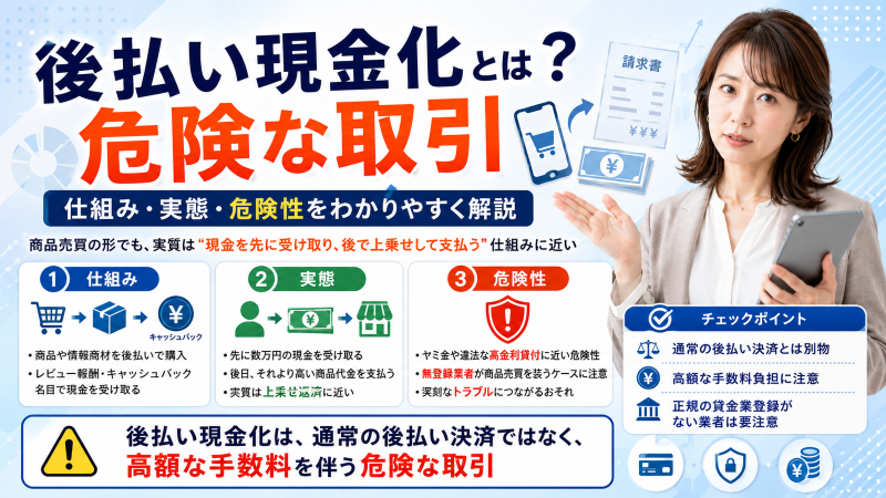 後払い現金化は危険な取引