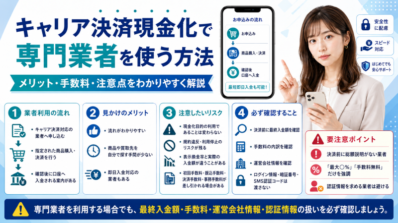 キャリア決済現金化で業者を使う方法