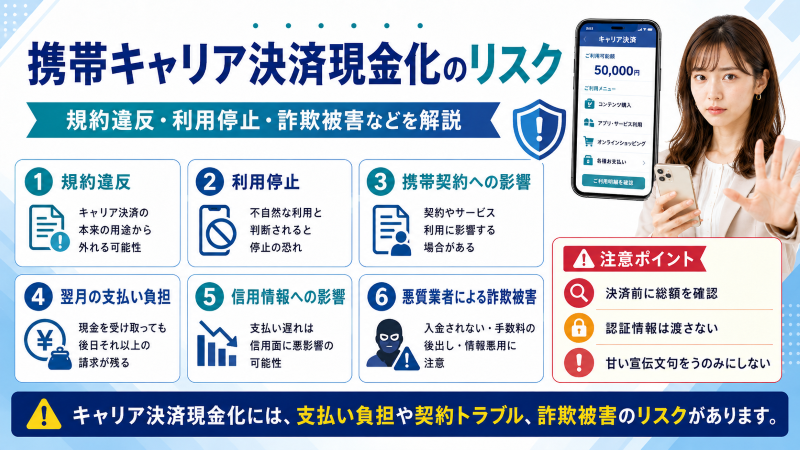 キャリア決済現金化のリスク