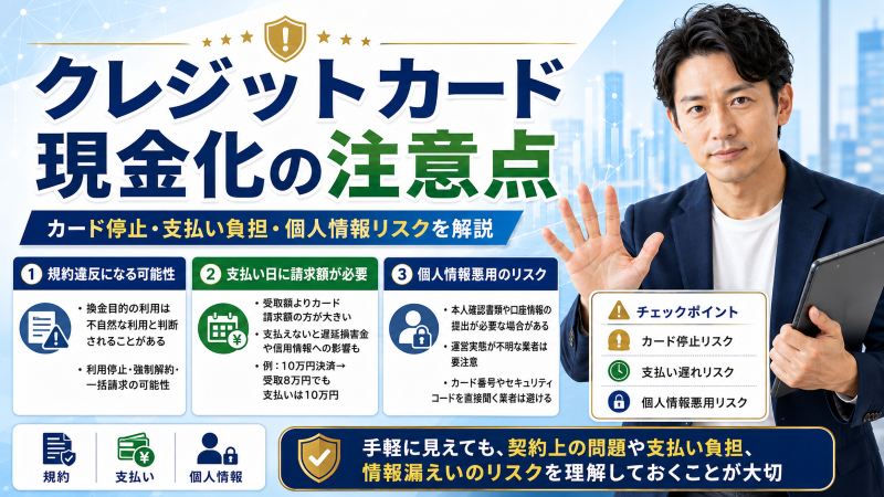 クレジットカード現金化の注意点