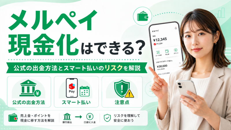 メルペイ現金化はできる？公式の出金方法とスマート払いのリスクを解説