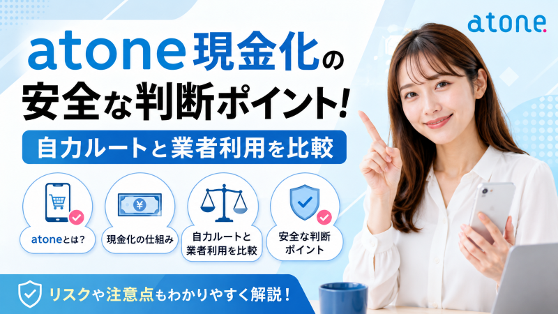 atone現金化の安全な判断ポイント!自力ルートと業者利用を比較