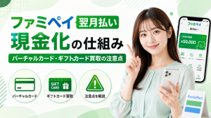 ファミペイ翌月払い現金化の仕組み｜バーチャルカード・ギフトカード買取の注意点