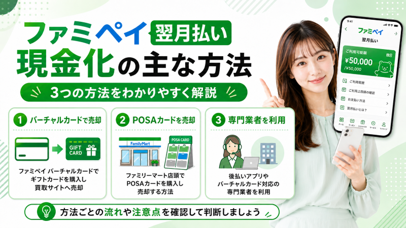 ファミペイ現金化の主な方法