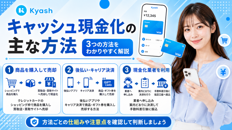 キャッシュ現金化の主な方法