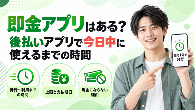 即金アプリはある？後払いアプリで今日中に使えるまでの時間と現金にならない理由を解説